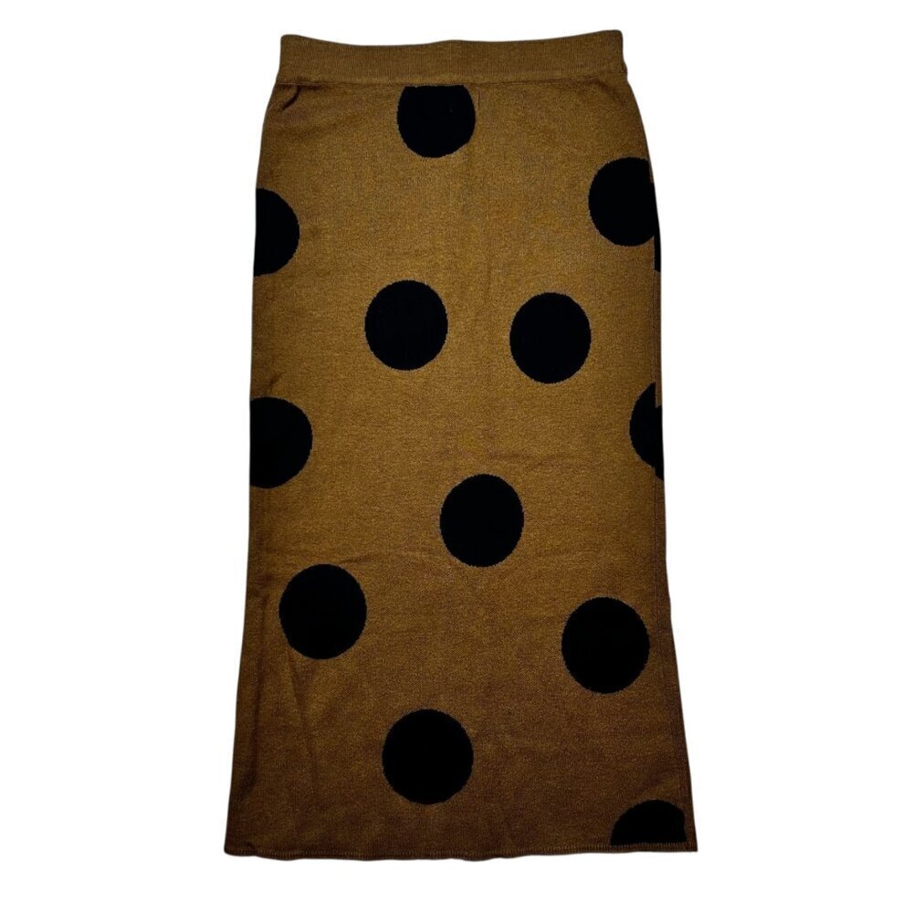 Who What Wear XS Knit Maxi Skirt Polka Dot Academia Stretch Office Comfort